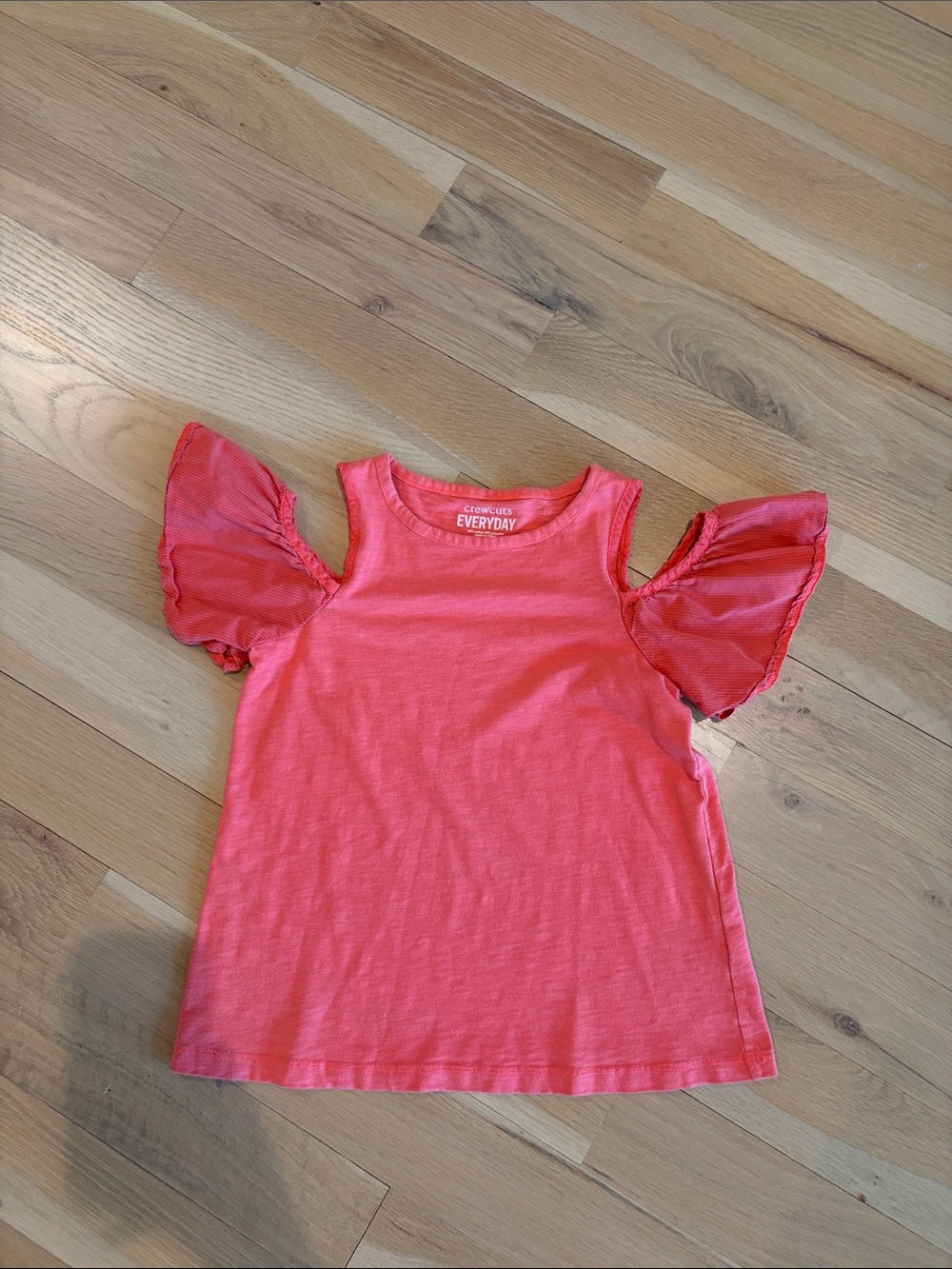 J. Crew Coral Flutter Sleeve Tee